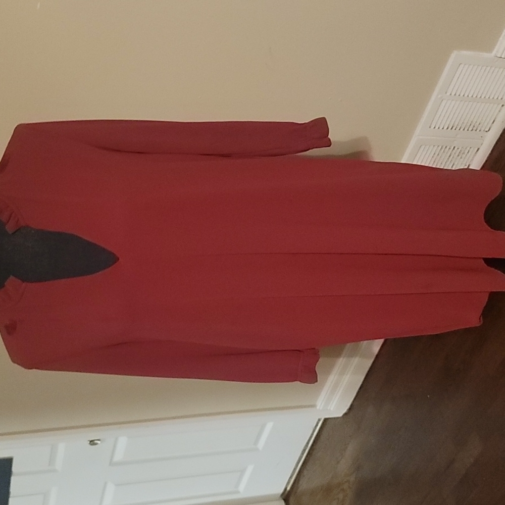 H&M red dress ❤ sheer material double layered